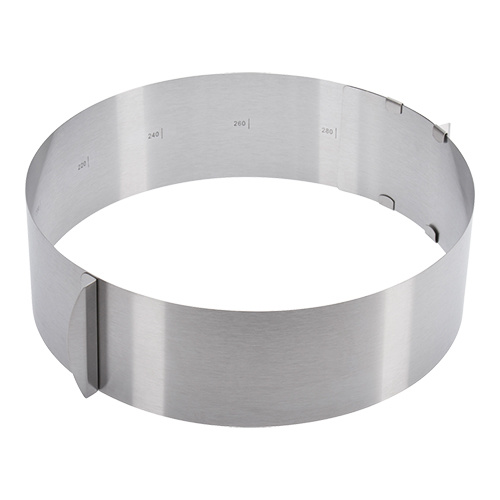 Tortenring aus Edelstahl - Durchmesser verstellbar - Ø160-300x(H)85mm