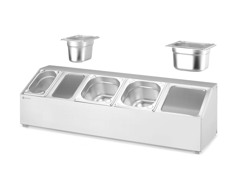 Halterung für Gastronorm-Behälter - 5 Fächer - 745x245x(H)215mm
