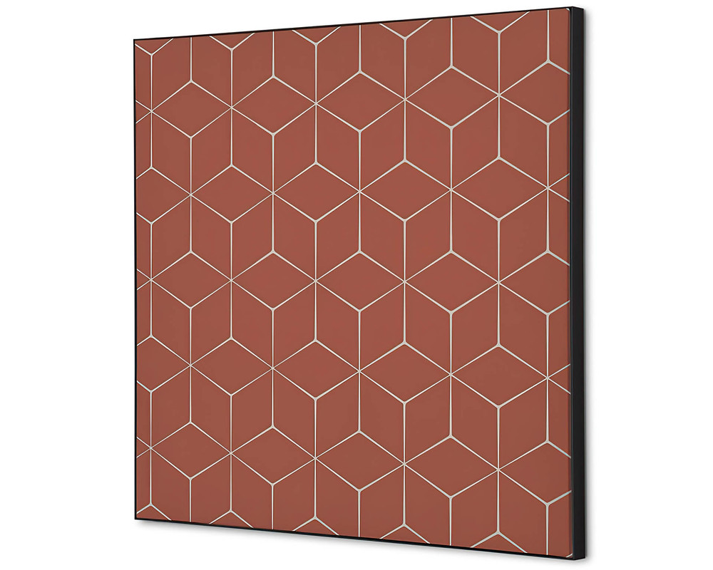 Décoration murale hexagone marron - 400x400mm
