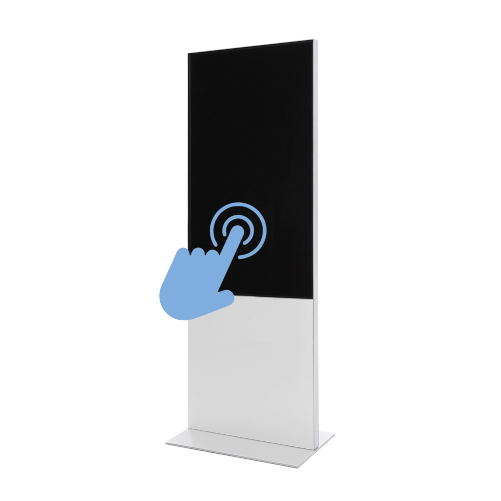 Totem numérique Smart Line avec écran Samsung 55" et écran tactile blanc