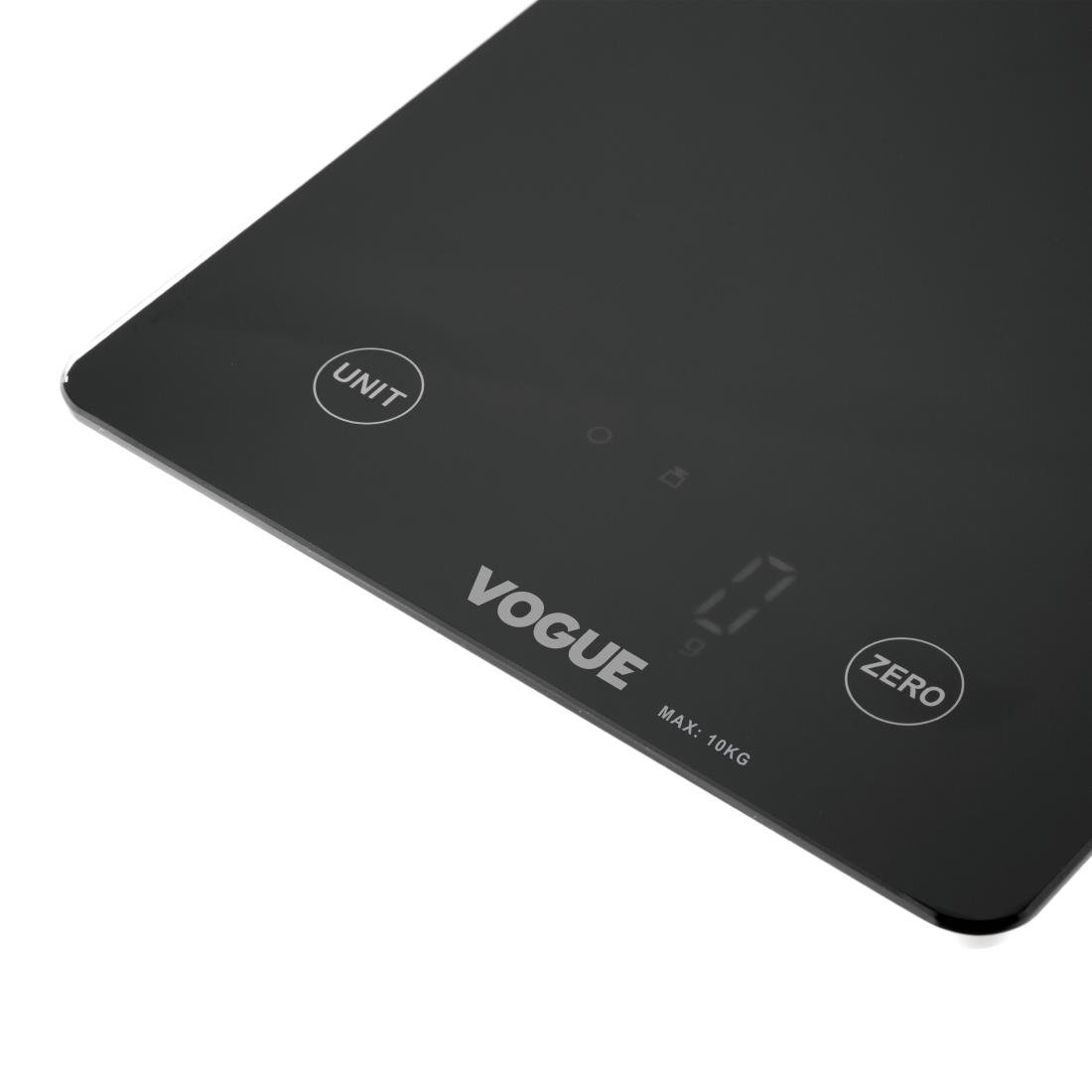 Vogue digitale zwarte vierkante weegschaal 10 kg