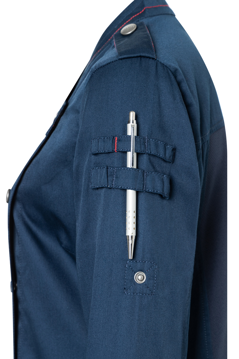 Veste de cuisine à manches longues pour femmes ROCK CHEF-Stage2, en matière durable - Bleu Acier - 34