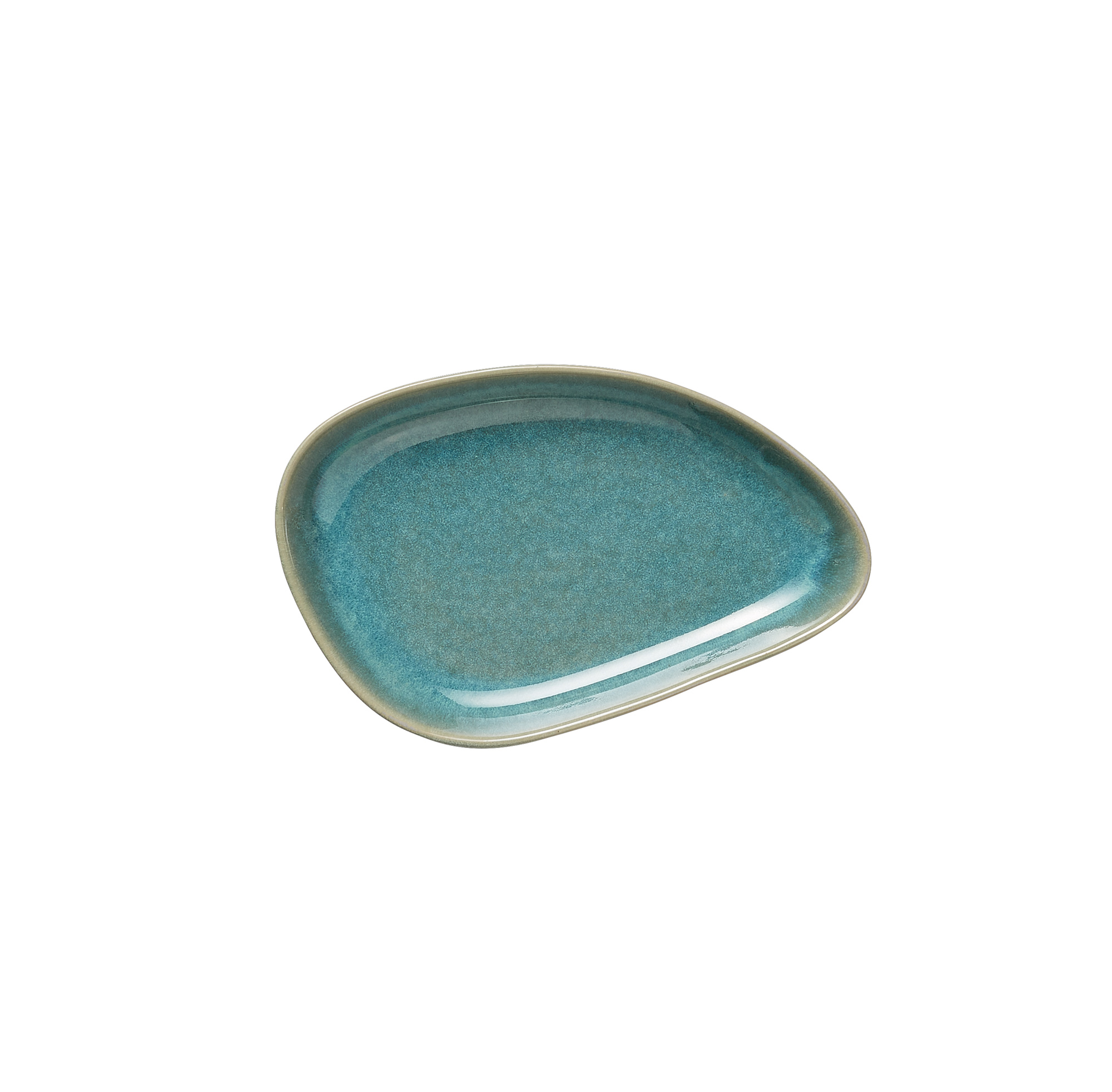 Snackbord Set ROCKZZERO, 14,5 x 9,5 cm, myrtengroen, Set van 6 stuks, steenzeug