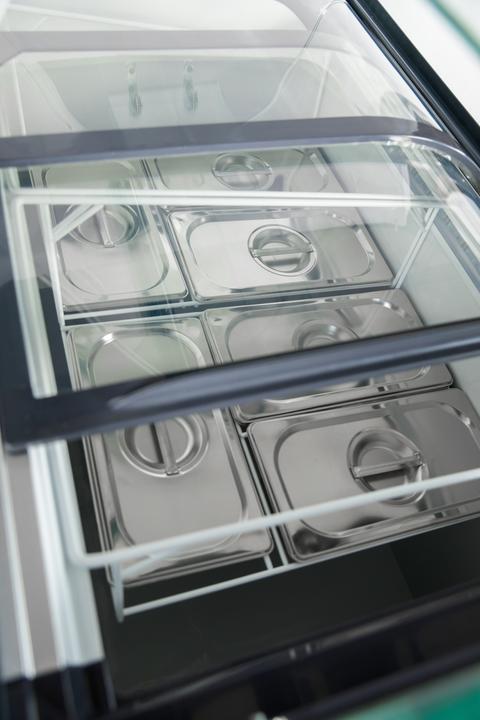 Schepijsvitrine - 6x5L - zwart - 103x68x(h)85cm