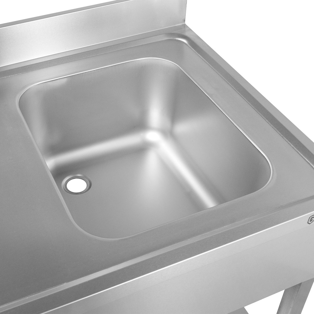 Centre de plonge Basic 12x6 avec 1 cuve à droite, dosseret et étagère inférieure