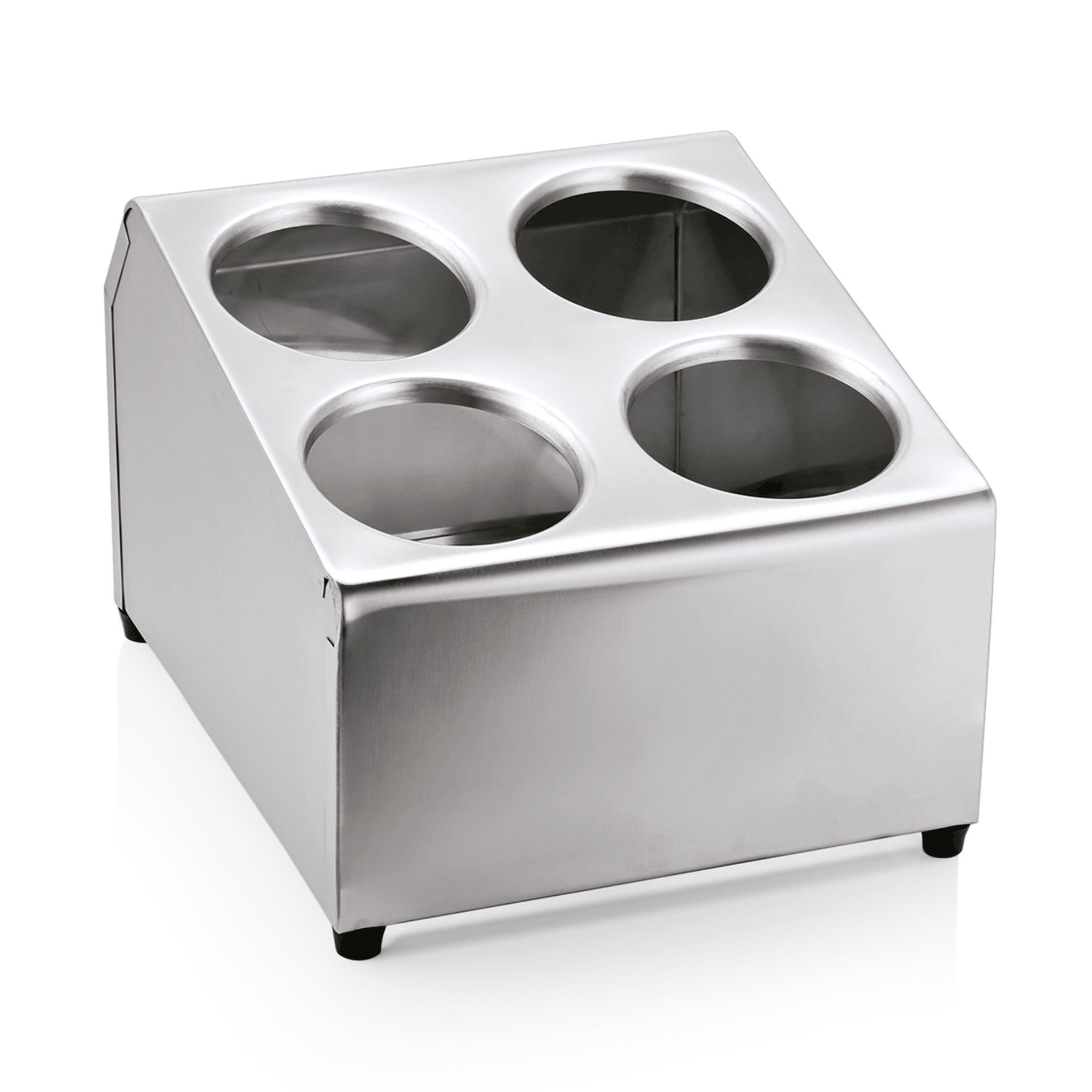 Bestekbak, 25,5 x 30 x 21 cm, voor 4 bestekkokers, roestvrij staal