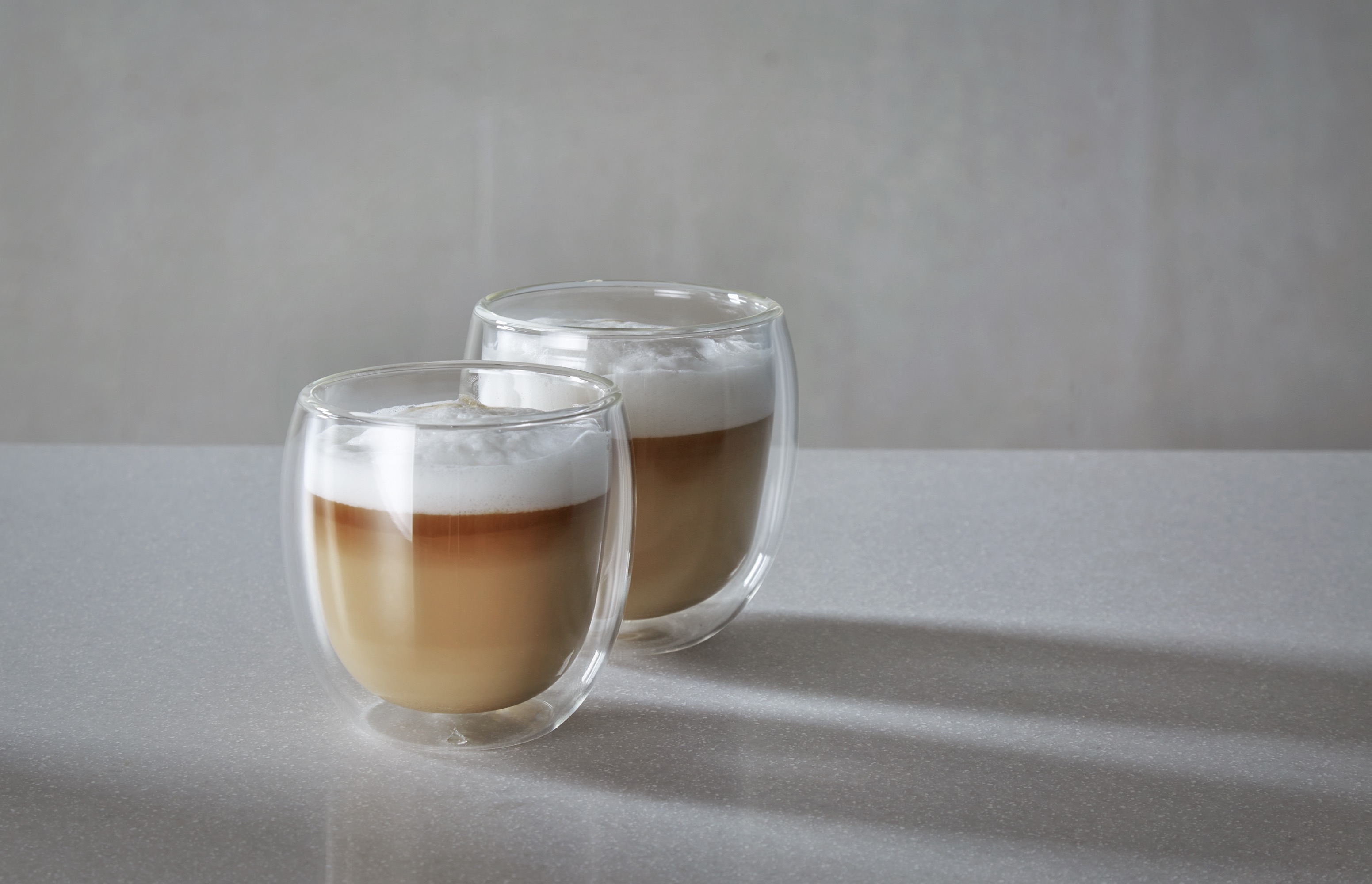 Cappuccino Set CURVED, 250 ml, Ø 9 cm, Set á 2 Stück, Borosilikatglas
