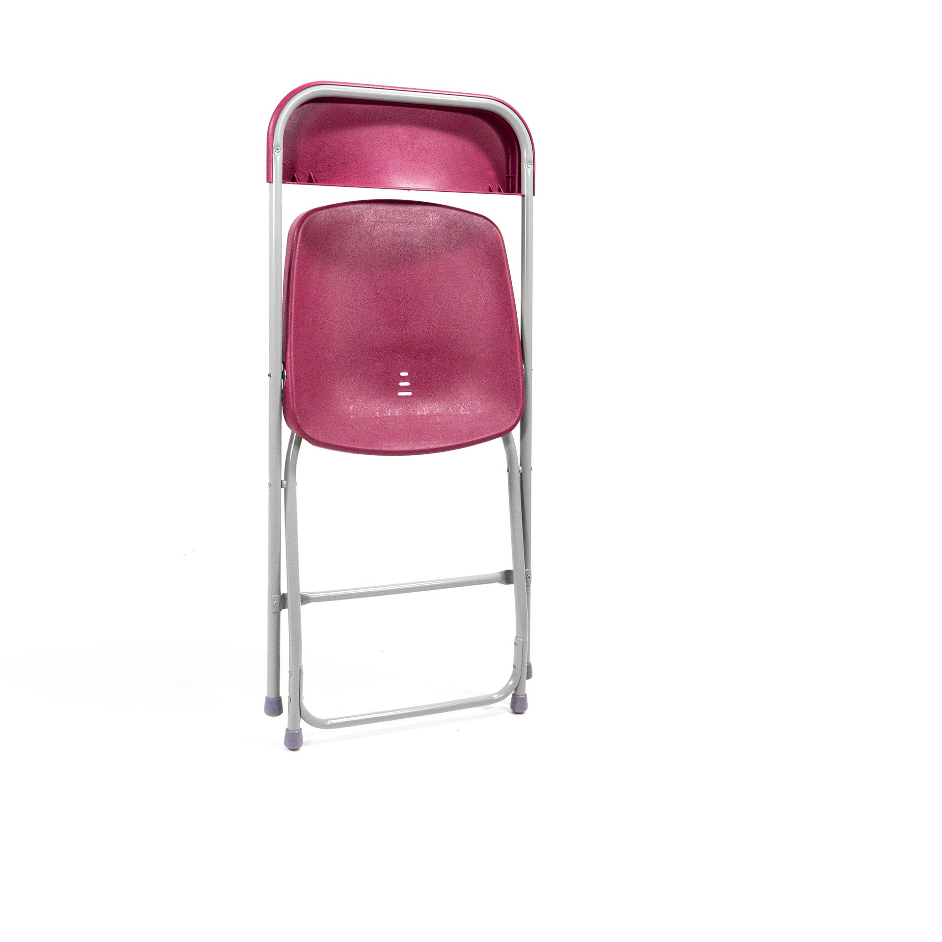 Budget chaise pliable et empilable, Gris/Bordeaux, structure en acier, 43x45x80cm (BxTxH), 50130