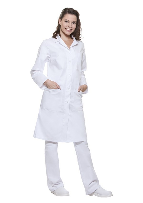 Damenmantel Basic - Weiß - 100% Baumwolle - Erhältlich in 6 Größen
