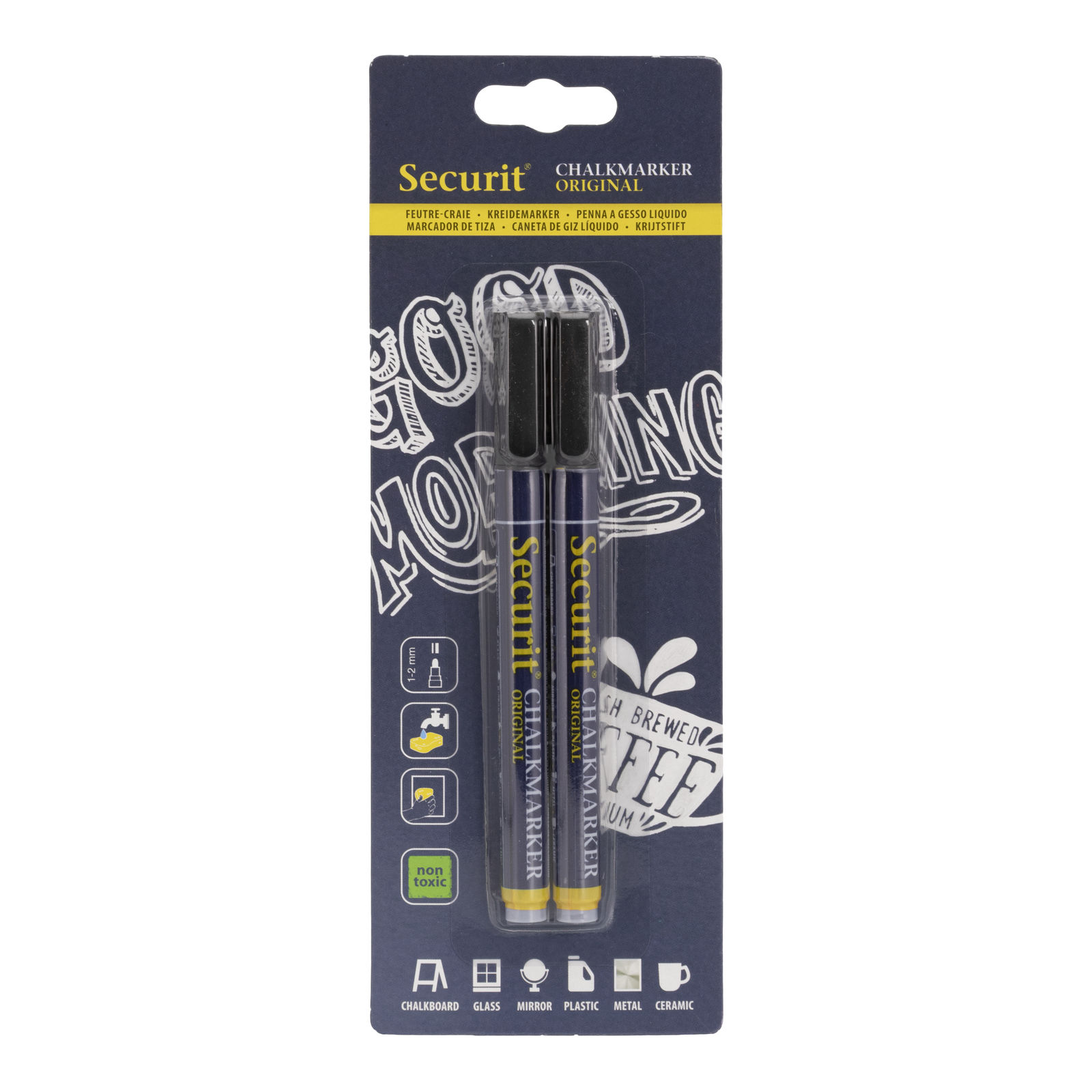 Original Kreidemarker-Set, 2er-Set, Schwarz, 1-2 mm