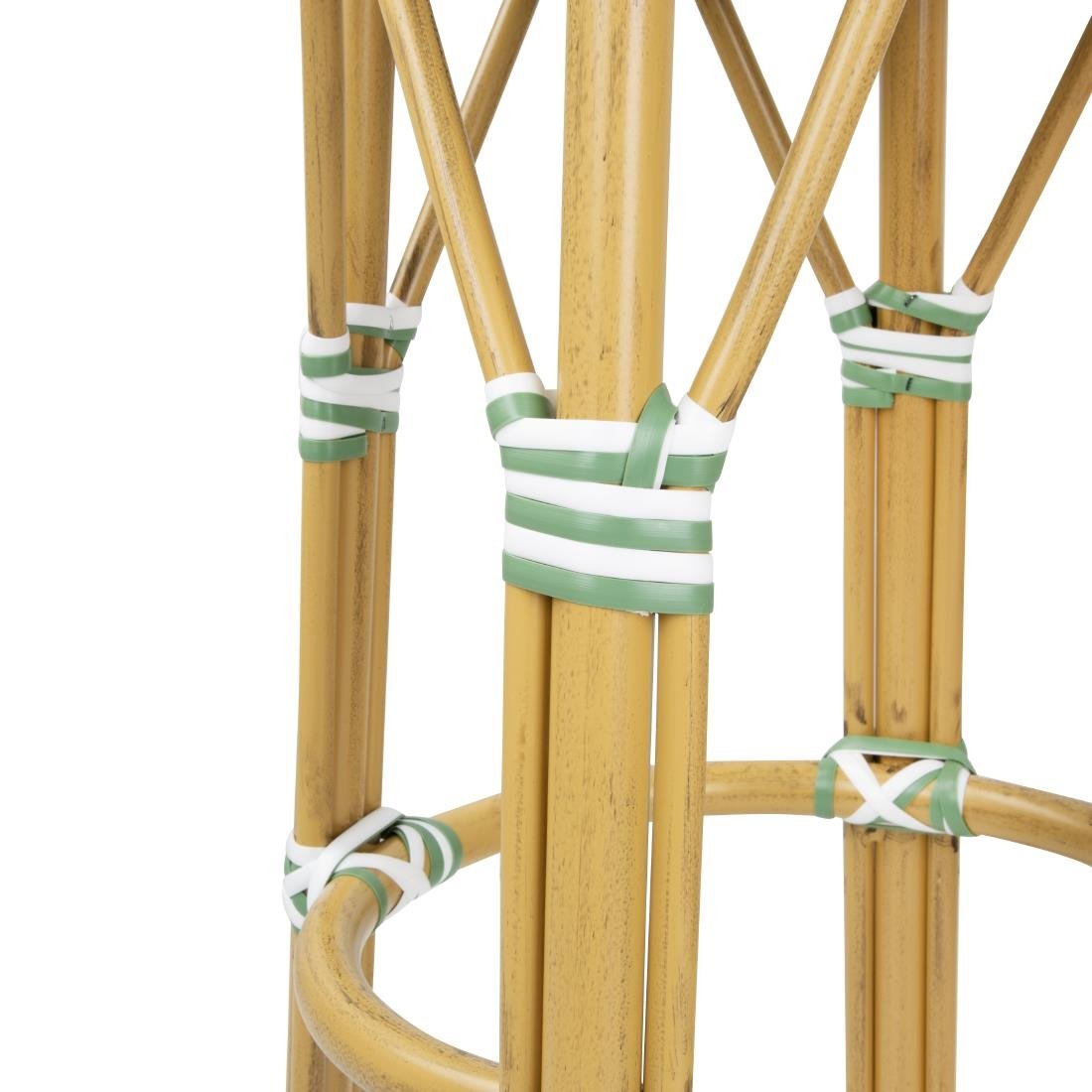 Bolero Parijse Stijl PE Rattan Barkrukken Licht Groen (2 Stuks)