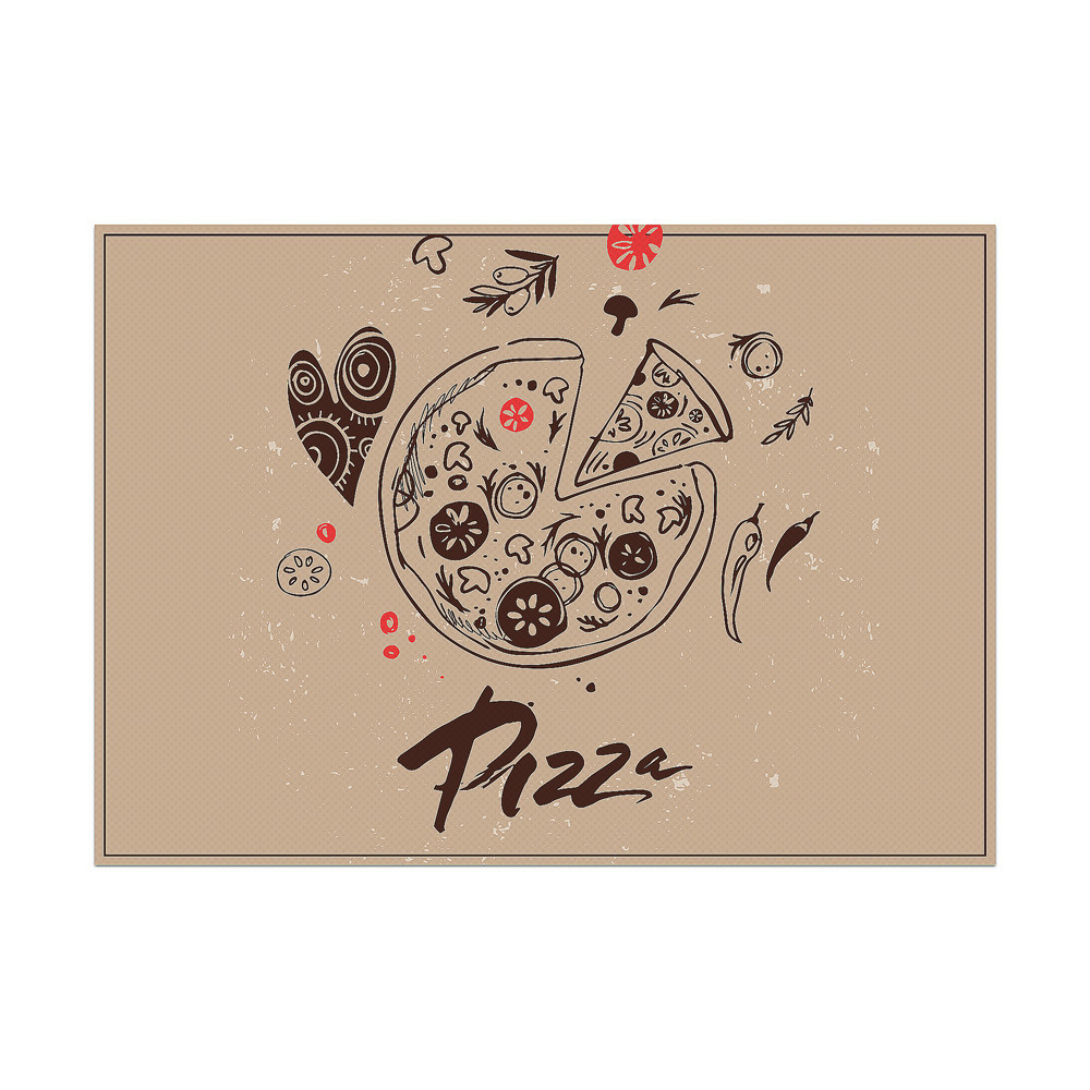 Placemat Set van 6 Stuks Pizza Abstract