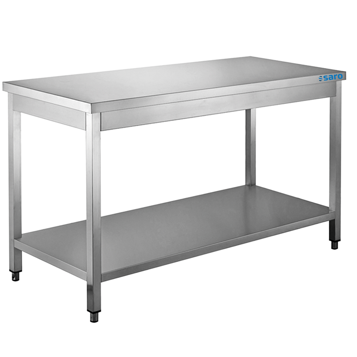 Table en acier inoxydable SARO, tablette inférieure - L 600 x P 600 mm