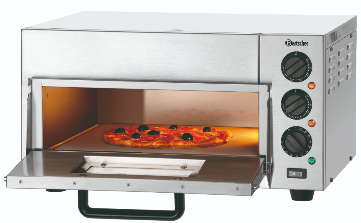 Pizzaoven RVS ST415 | 1x Ø400mm Pizza | 2kW | 565x585x(H)265mm