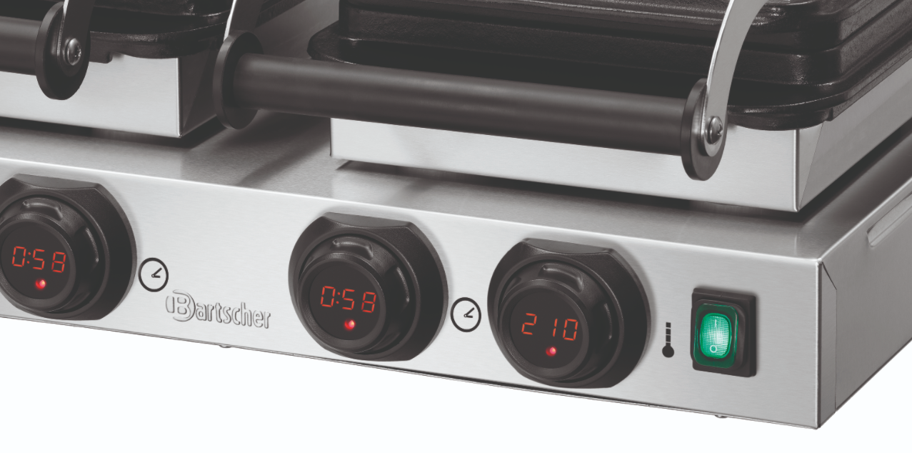 Gaufrier double MDI 2BW160-101| Fonte | Gaufres de Bruxelles | 4,4kW | 600x455x (H) 250mm