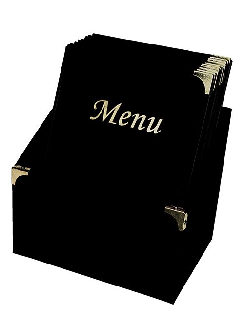 Box met 10 menukaarten - Zwart Basic A4