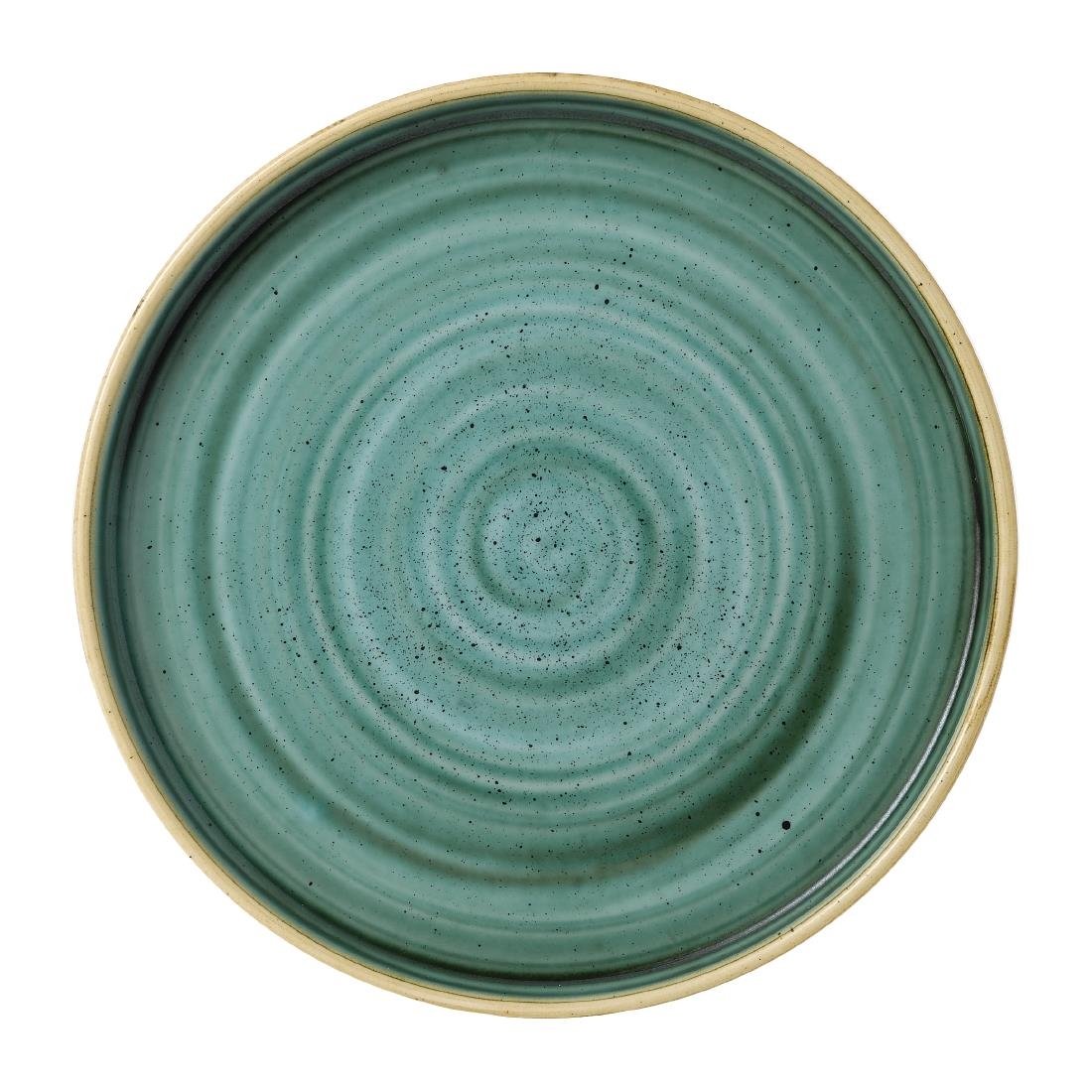 Churchill Stonecast Samphire Green bord met opstaande rand 22 cm pak van 6