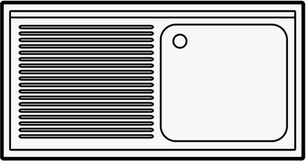 700 Bloc-Évier Étagère Démontable 1 À Droite 1400
