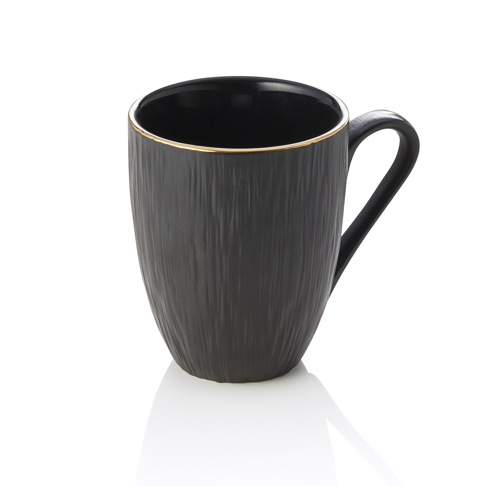 Becher Set MAYA KURO, Ø 8,5 cm, 330 ml, schwarz, Set á 4 Stück, Porzellan