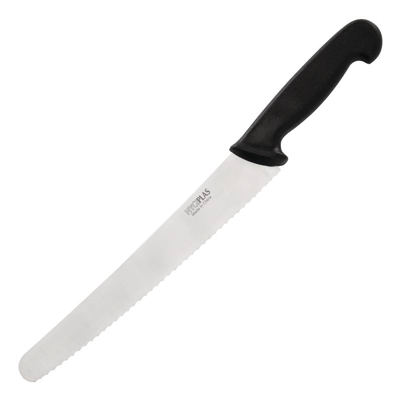 Couteau à Pâtisserie Denté Noir - Hygiplas - 255mm