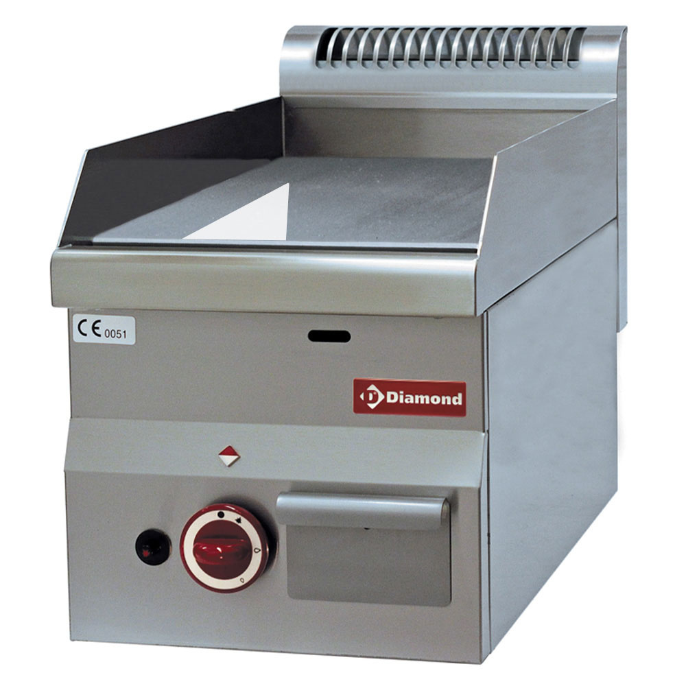 Plaque de cuisson gaz, surface lisse "chrome" -Top- - 300x600x(h)280/400mm