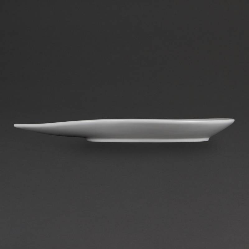 Teller Tropfenform | Olympia Porzellan Weiß | 255x207x37mm | 6 Stück