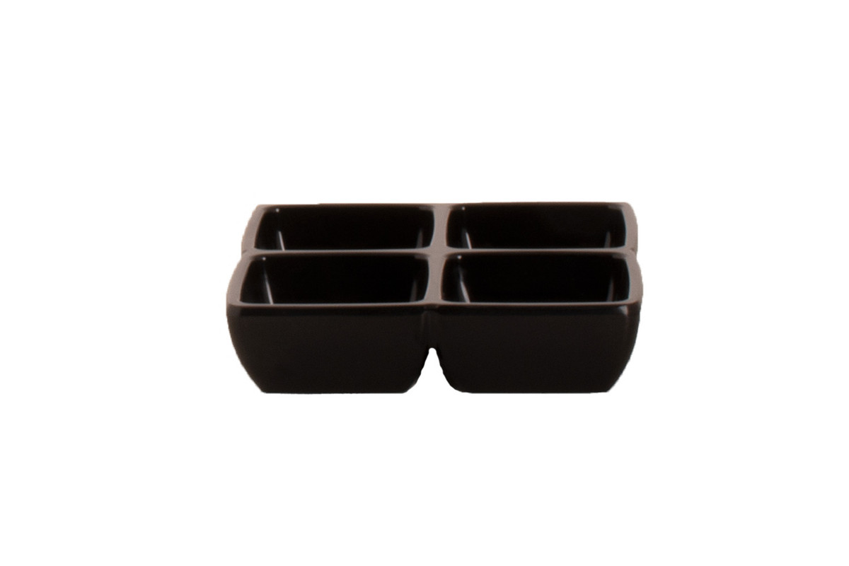 Schaal 4-vaks Melamine 12 x 12 cm Zwart Melamine