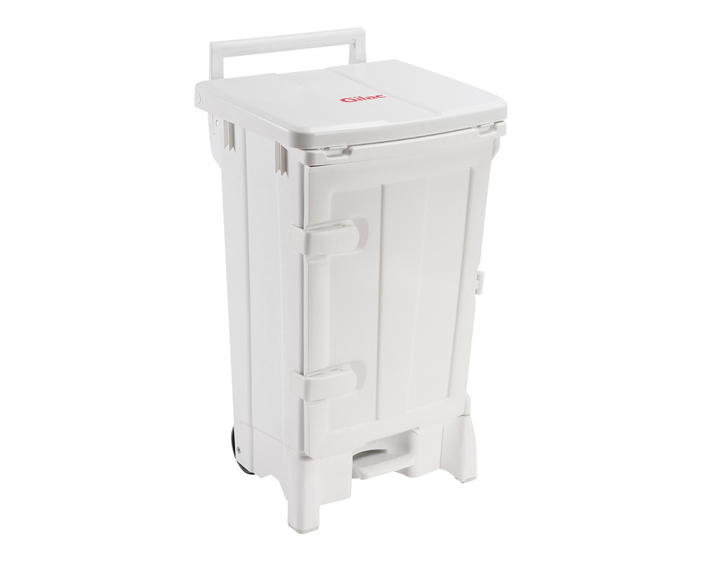 Collecteur à pédale 100 L - couvercle blanc - 515(l)x477x925mm