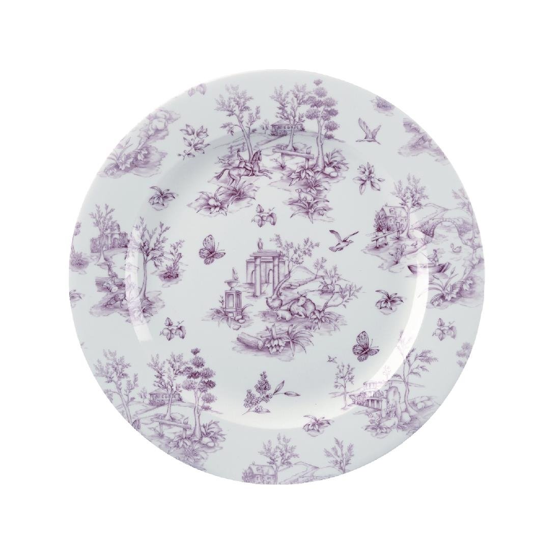 Churchill Toile Cranberry bord 30.5 cm pak van 6