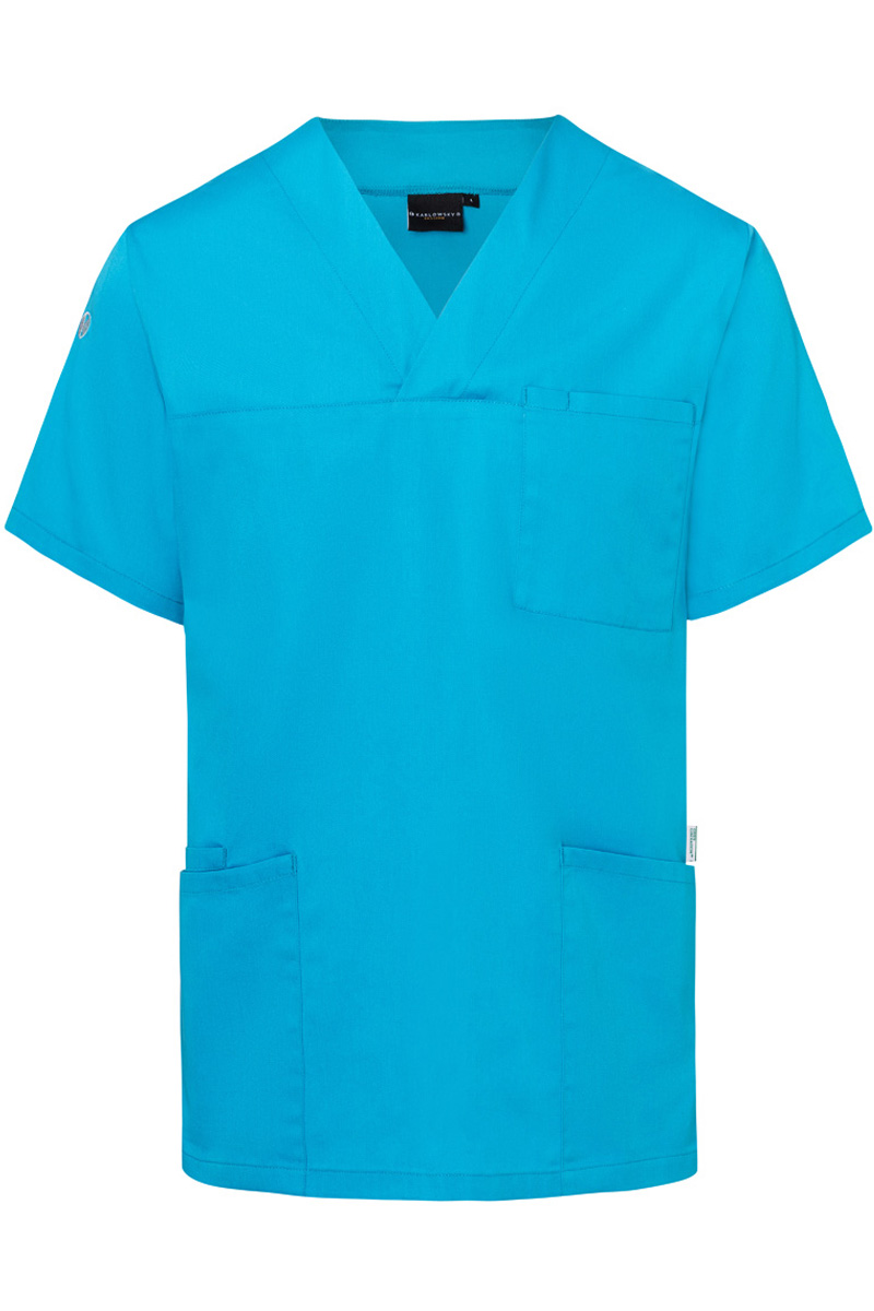Kurzarm Herren-Schlupfkasack Essential, aus nachhaltigem Material - Pazifikblau - L