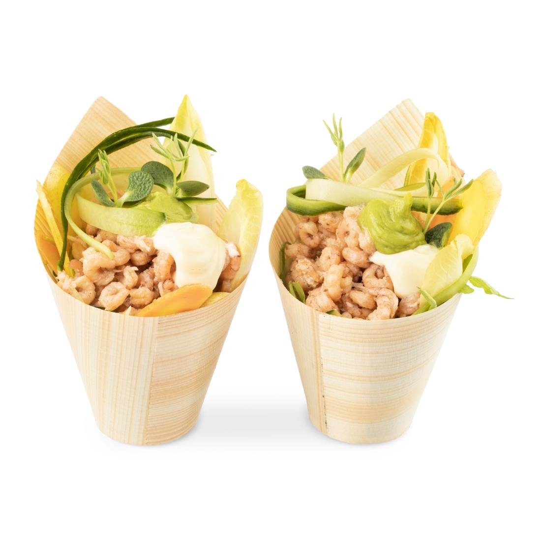 Sier Einwegbecher Holz schräg 22cl. (FSC®) ø70 x h137/70mm (30 Stück)