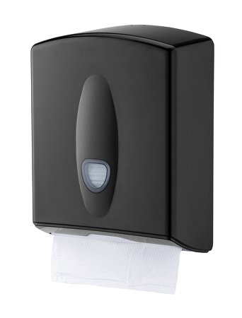 Handdoekdispenser Midi | Kunststof Zwart | 400-600 stuks C en Z Gevouwen Papieren handdoekjes