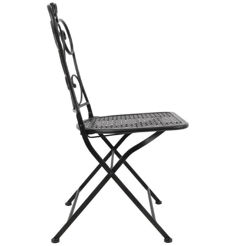 Terrassenstühle | 2 Stück | Sitzhöhe: 45cm | Stahl | Schwarz