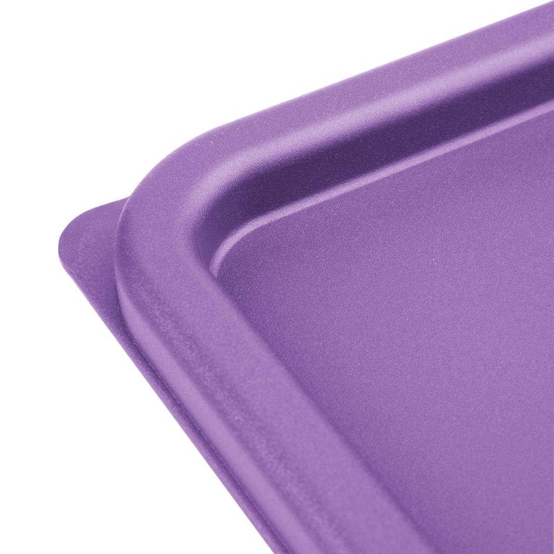 Grand couvercle carré pour boîte alimentaire Hygiplas violet