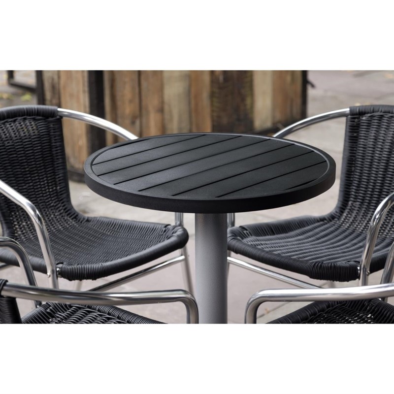 Plateau de Table Rond en Aluminium Bolero Noir - 580mm