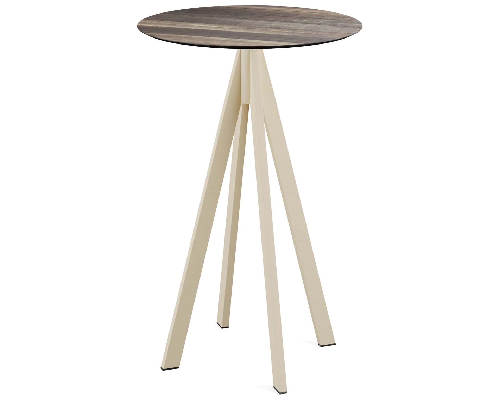 Table de bar Infinity piètement sable + plateau HPL Bois Tropical Ø70cm