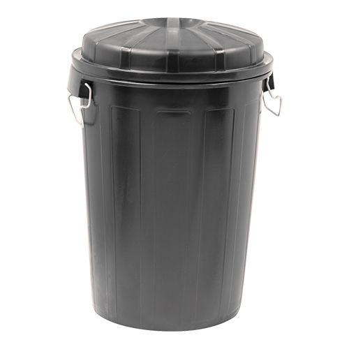 Abfallbehälter mit Deckel | Kunststoff | Schwarz | 95L
