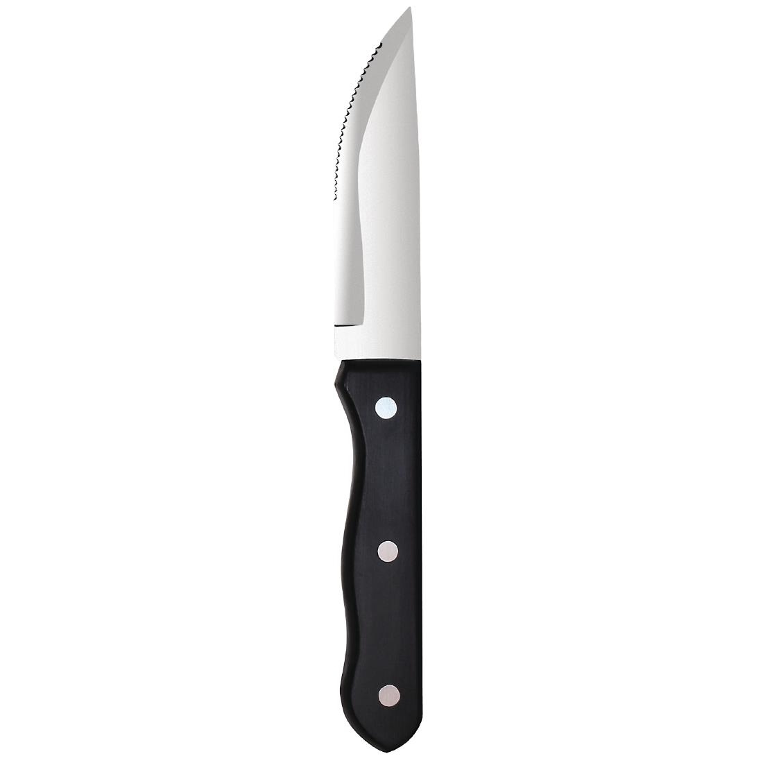 Couteau à Steak Jumbo - Manche ABS Noir - 12 Pièces