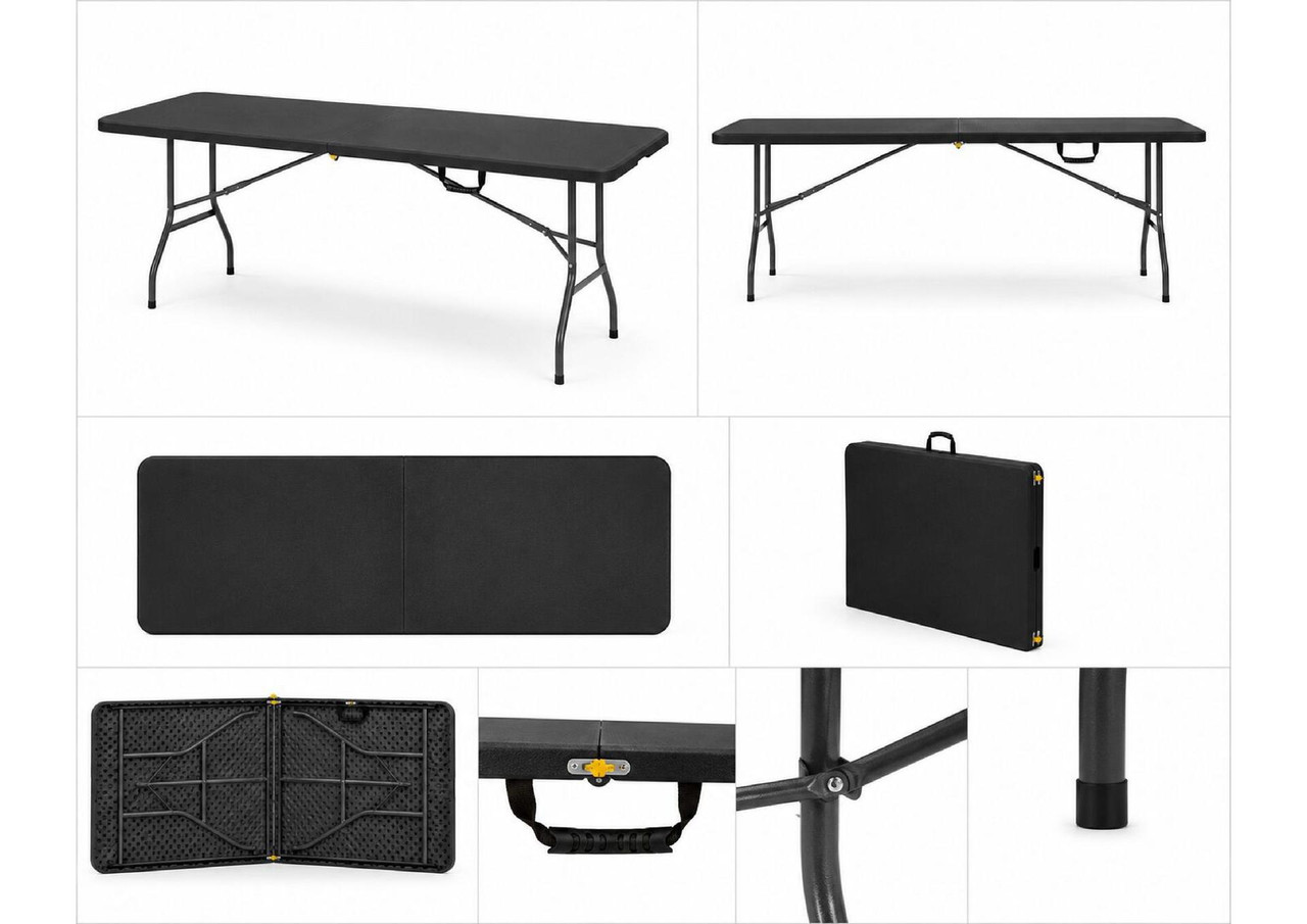 Table pliante noire – 1800x740x(h)740mm