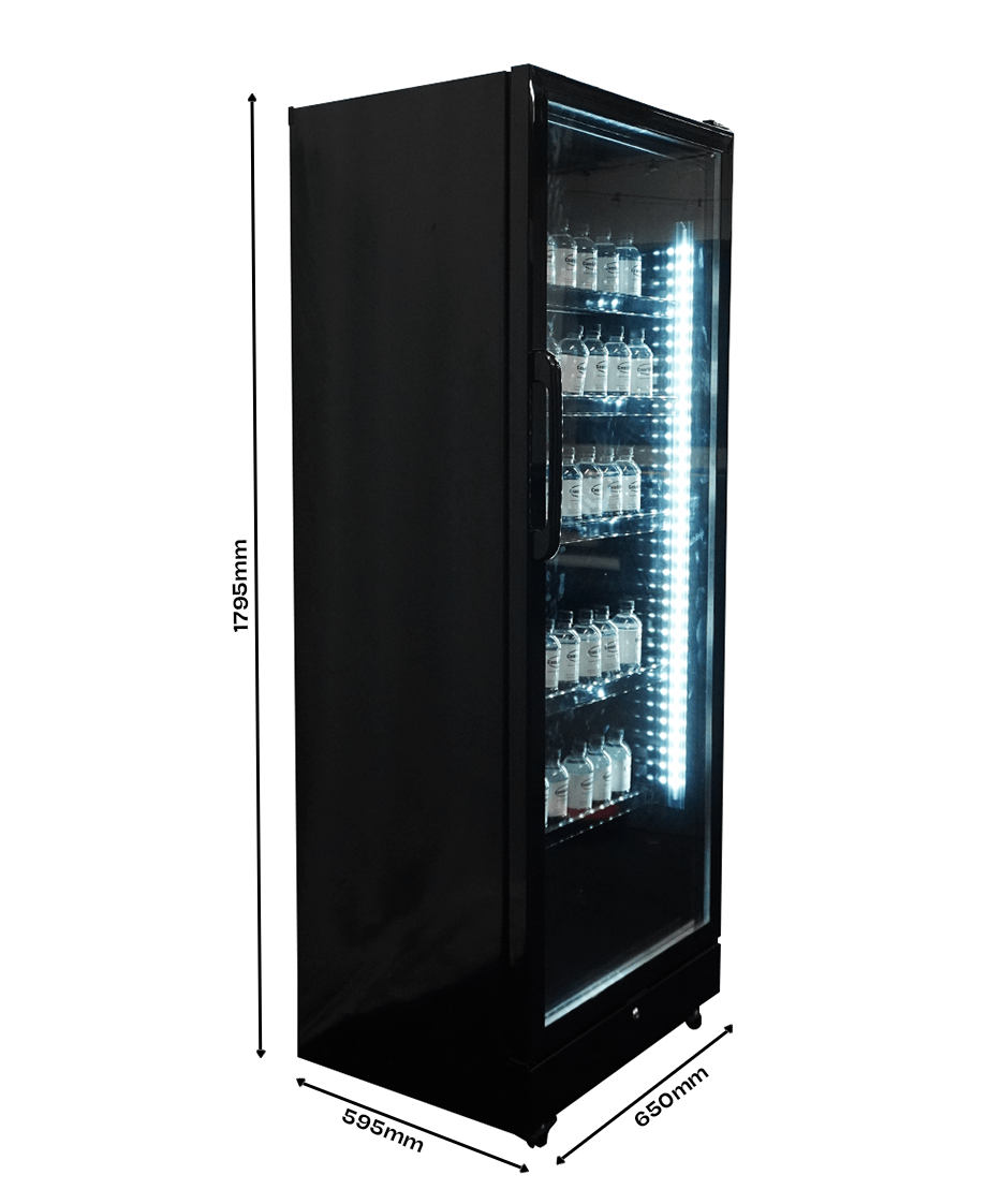 Drankenkoelkast 1 Glasdeur Zwart Sve-450 Bl