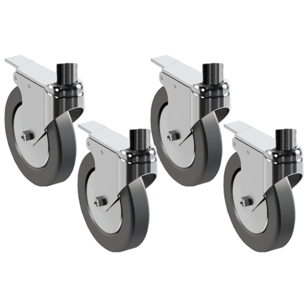Satz mit 4 Rädern, 2 mit Bremsen für Pizzaofenständer