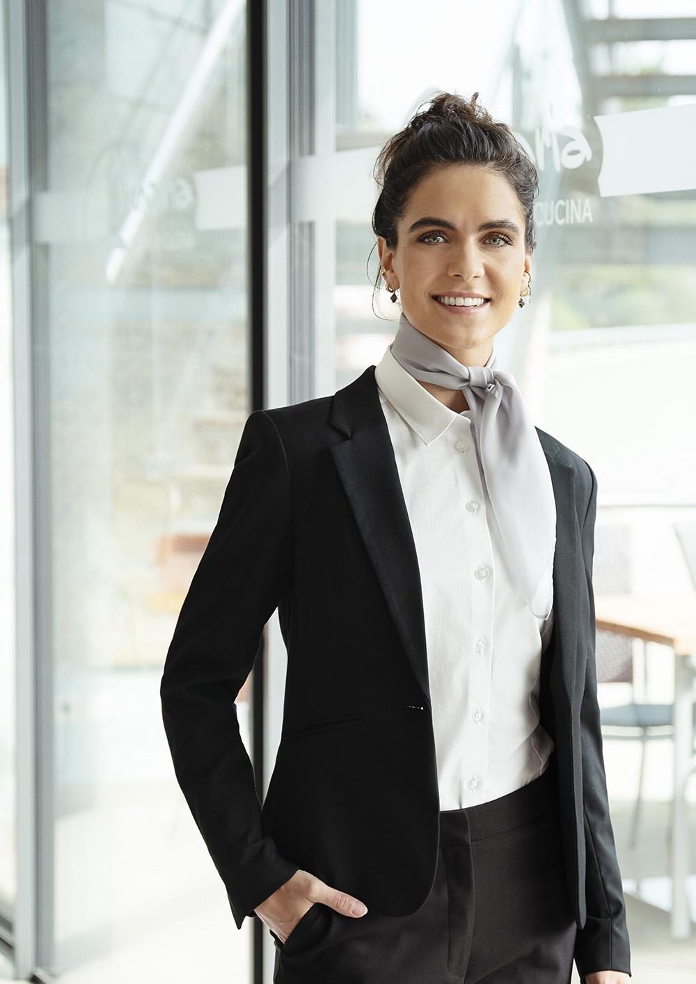 Foulard en mousseline Classic - Gris Clair