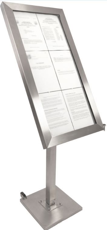 Menukast LED RVS Deluxe | 6xA4 - COMPLETE SET - BEKIJK VIDEO