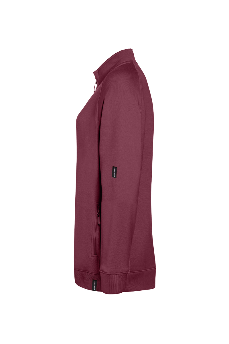 Damen Workwear Sweatjacke Soft-Face, aus nachhaltigem Material - Aubergine - L