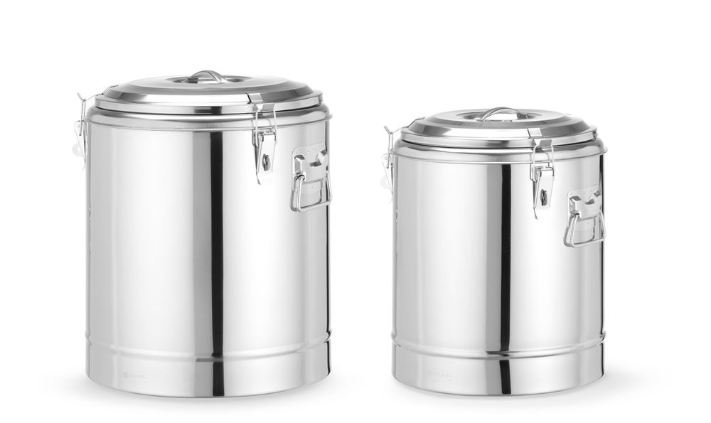 Conteneur isotherme portable  - Kitchen Line - 36L - Argent - Ø400x(H)500mm