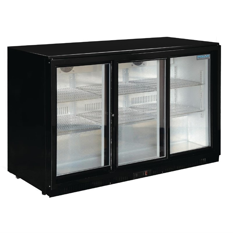Arrière bar réfrigéré | 3 Portes vitrées et coulissantes | 330 Litres 