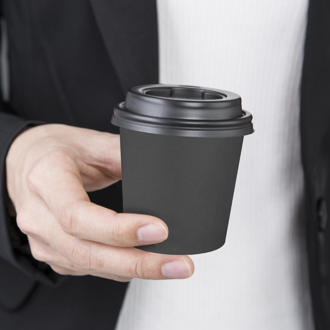 Fiesta Recyclable Hot Cups Einwandig Schwarz 177ml (1000 Stück) Fiesta Recyclable Hot Cups Einwandig Schwarz 177ml (1000 Stück)