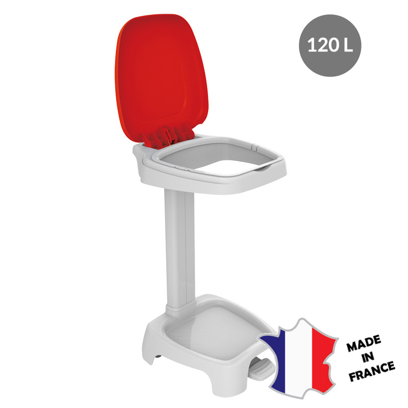 Support sac 120 L + couvercle blanc | 640(l)x500x970mm Support sac 120 L + couvercle blanc | 640(l)x500x970mm