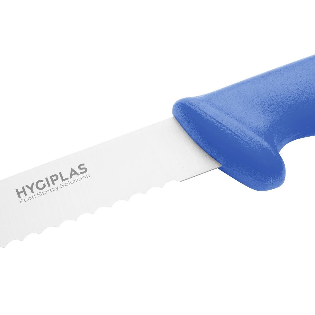 Couteau à génoise dentelé Hygiplas bleu 254 mm