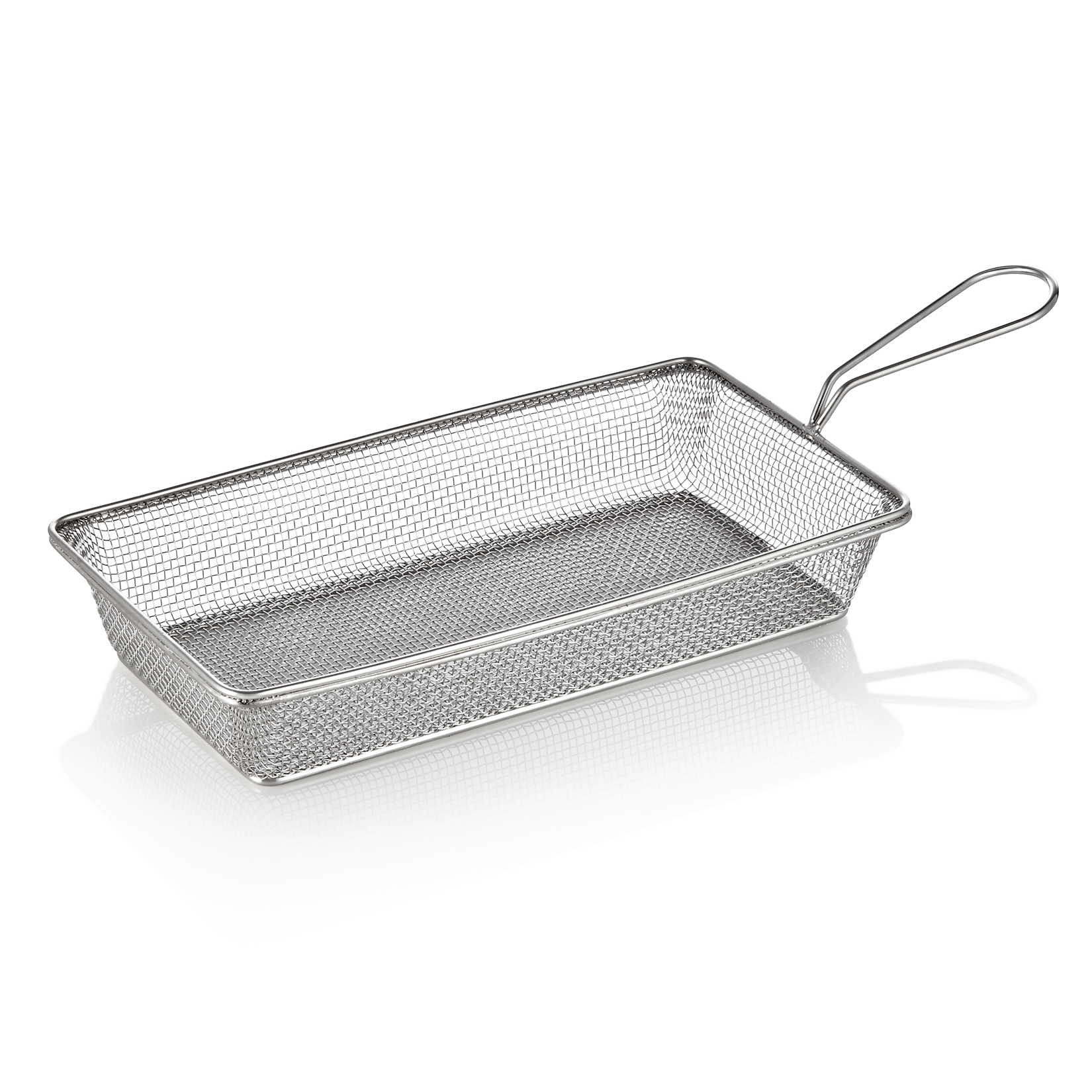 Serveer- en frituurmand, 28 x 16 x 5 cm, chroom-nikkelstaal